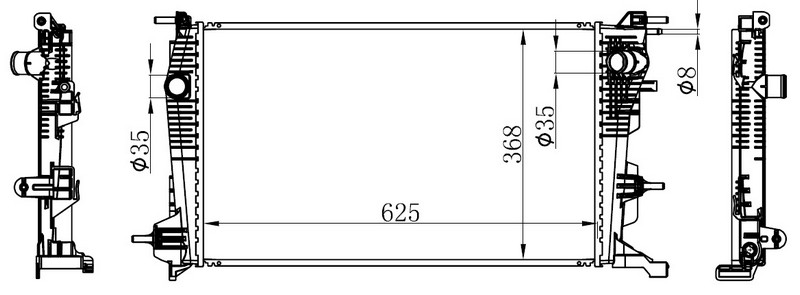 RADYATÖR BRAZİNG SCENIC III 1.5 DCI 1.4 08=> (MEK) (625x368x26)
