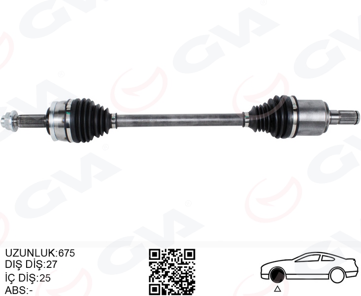 KOMPLE AKS SOL HYUNDAI BAYON 1.0L 1.4L G3LE G4LC 21-> (25x27) komple boy = 675mm