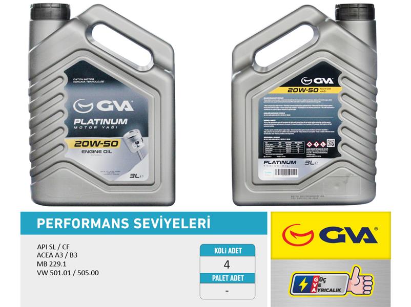 Motor Yağı 20W50 3 Lt Platinum Mineral Api Sl/cf