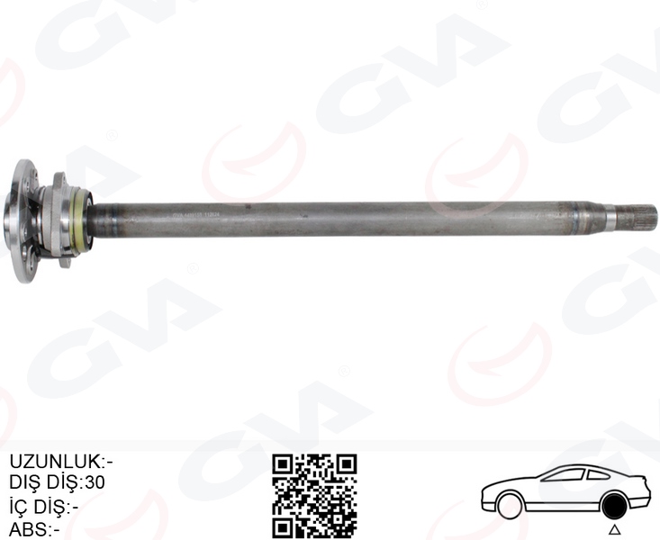 AKS MILI ARKA SAG KALIN UZUN 892mm MERCEDES SPRINTER B906 . VW CRAFTER 30-35-50 Z:29-30 PORYALI