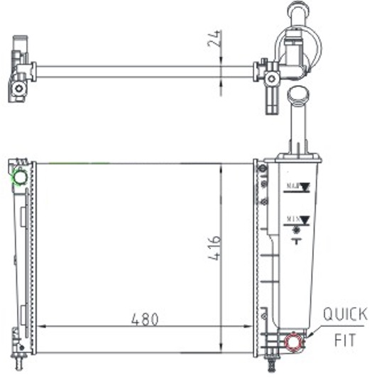 RADYATOR MECHANİCAL MT(480×416×24)LANCİA Y 1.2İ 2011+ 617873