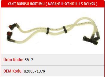 Yakıt Borusu Hortumu