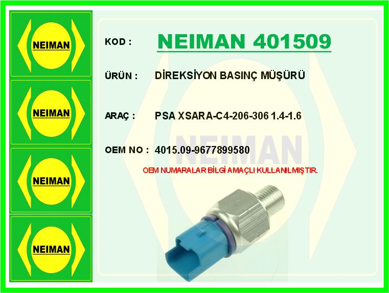 Direksiyon Basınç Müşürü PARTNER-BERLINGO-P206-P30...