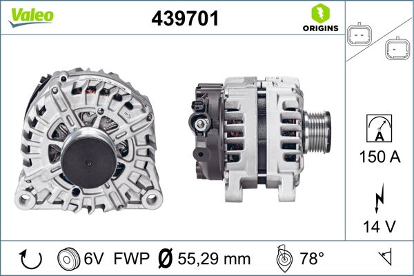 Alternatör 14V 150Ah C3-C4-BERLINGO- P207-P308-P40...