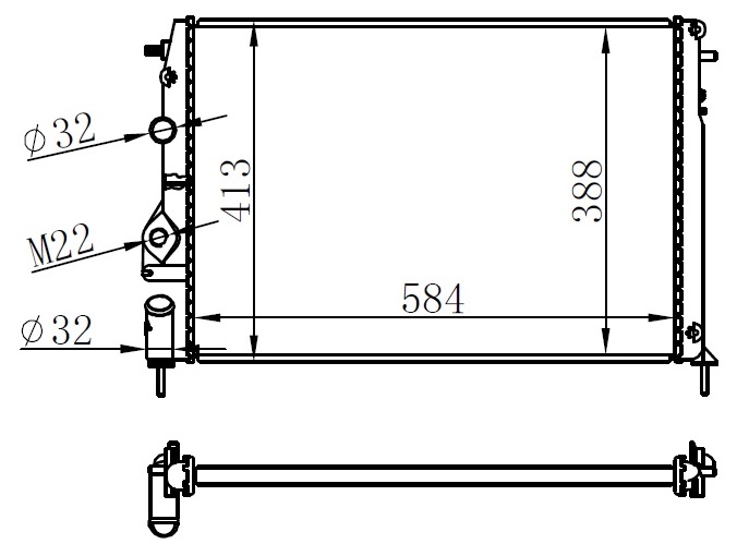 Radyatör Mgn I-scenic 1.4-1.6-1.8-2.0 16V (Ac+mek) ...
