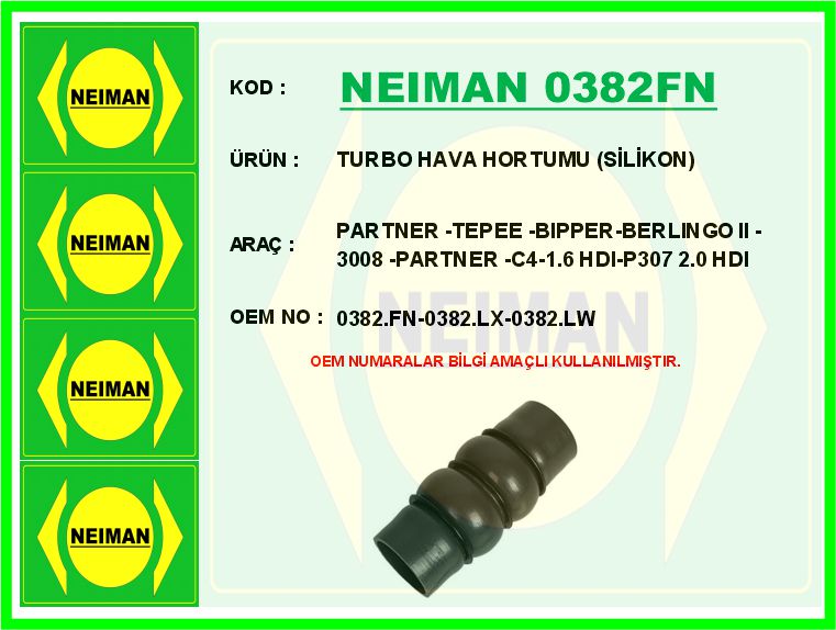Turbo Hortumu Partner-berlingo 08> P307 04>0...