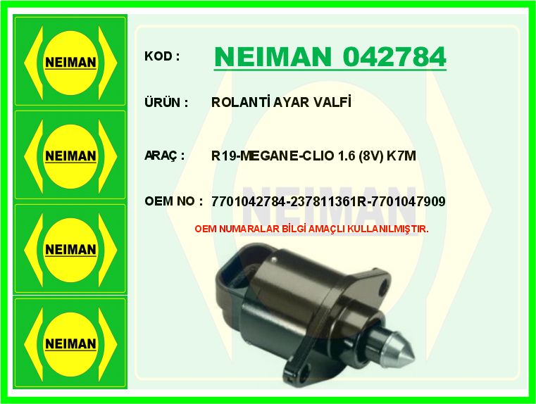 Rolanti Ayar Valfi R19-MEGANE-CLIO 1.6 (8V) K7M