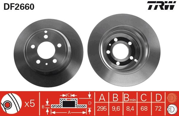 ARKA FREN AYNASI VOLVO 850 (91-96) C70 (97-05) S70 (97-00) V70 (97-00) XC70 (97-02) (295X5DL)