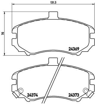ÖN FREN BALATA HYUNDAI ELANTRA 1,6L G4ED benzinli 16v 04-06 - 131,5mm - tepeli tip