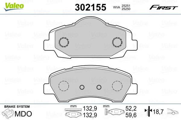 ÖN FREN BALATASI PEUGEOT P301 12> P308 13> CITROEN C-ELYSEE 12> C4 14> (266mm)