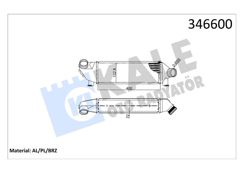TURBO RADYATÖRÜ FORD TRANSİT 01> 2.0 TDCİ (ÖNDEN ÇEKER)
