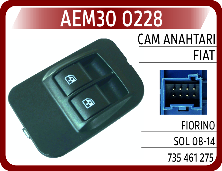 Cam Açma Düğmesi (Anahtarı) Sol Çiftli