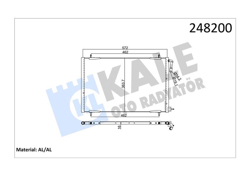 KONDENSER AL/BRZ 206 98> 1.1-1.4-1.6-2.0-1.4HDI-1.6HDI