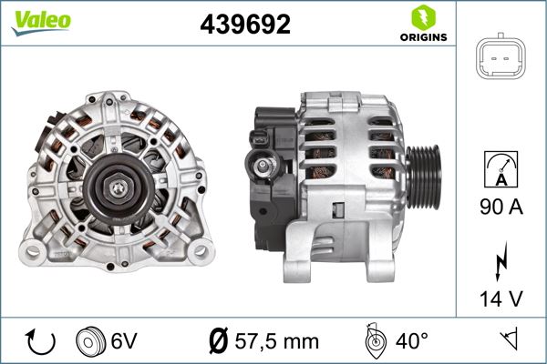 Alternatör 14V 90A BIPPER-NEMO-P206-P406-PARTNER-P...