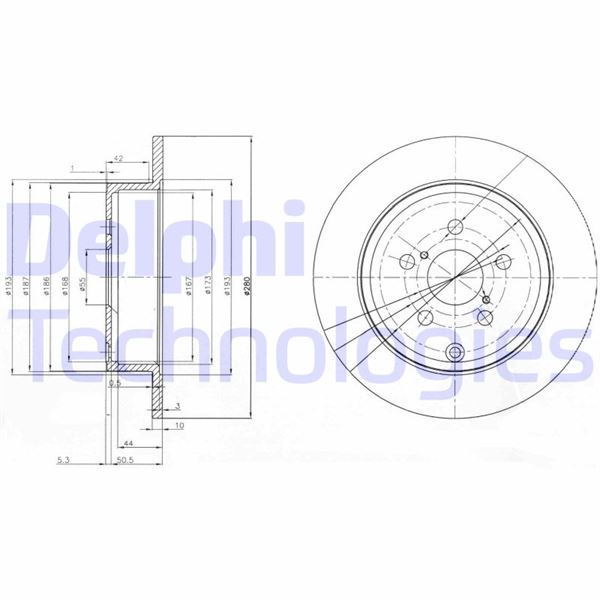 ARKA FREN DİSKİ (DOLU TİP) TOYOTA AVENSIS 1.6L 3ZZ-FE ZZT250 03-08 / 2.0L 1AZ-FE 1AZFSE AZT250 03-08 / 2.0L 1AD-FTV ADT250 06-08 / 2.0L 1CD-FTV CDT250 03-08 (280 çap X 5 bijon) - Takım disk fiyatıdır
