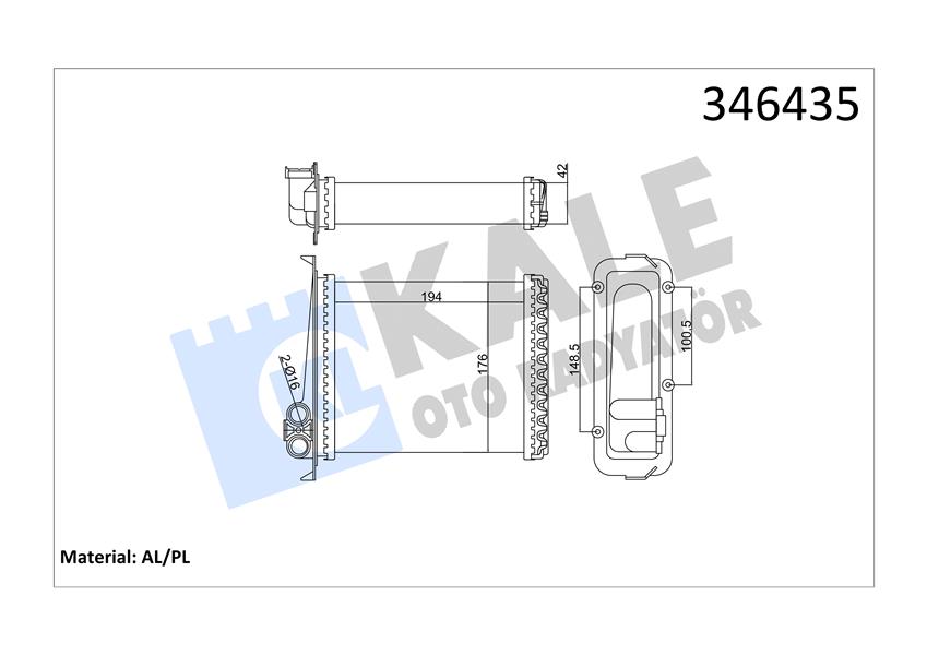 KALORIFER RADYATORU VOLVO 850 91>96 C70 98>05 S70 97>00 V70 97>00