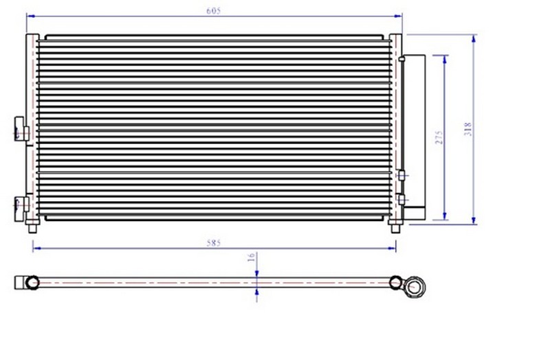 KLİMA RADYATÖRÜ (KONDENSER) FIAT DOBLO 01>IDEA 04>PUNTO 03> LANCIA YPSILON 06>11 1.2 1.3JTD 1.4 1.9JTD