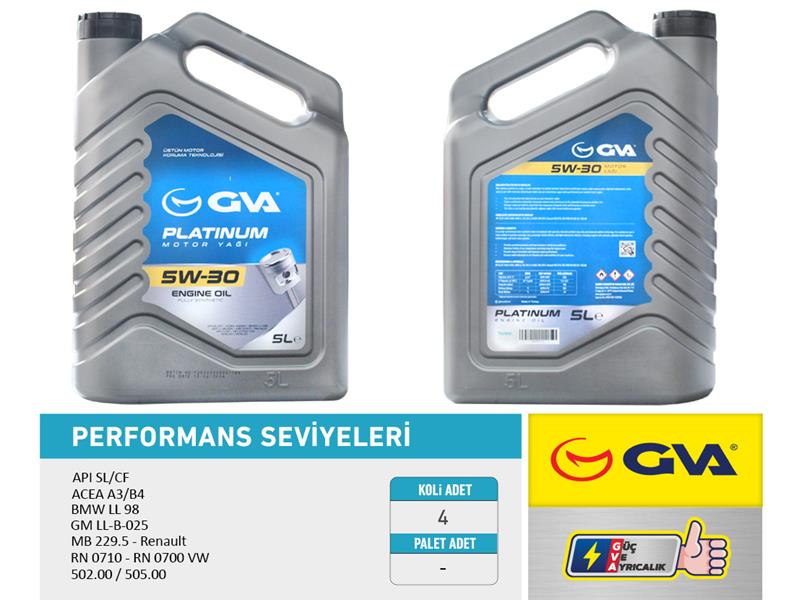 Motor Yağı 5W30 5 Lt Platinum Tam Sentetik Api