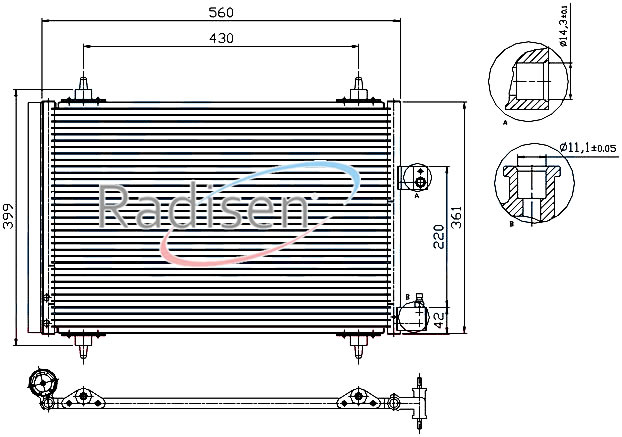 Klima Radyatörü 407 (04-) 1.6HDI.1.8i 16V-2.0 Hdi-...
