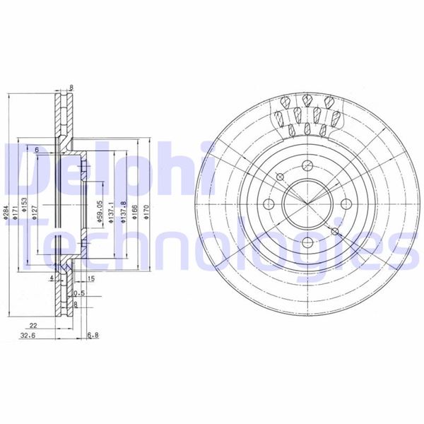 ON FREN DISKI FIAT TIPO 91>95 PUNTO 99>12 COUPE 96>00 ALFA ROMEO 146 95>01 145 95>01 LANCIA DELTA II 93>99 DEDRA 91>99