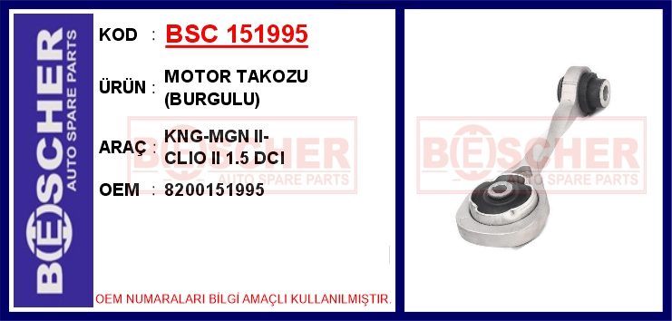 MOTOR TAKOZU (BURGULU) KNG-MGN II-CLIO II 1.5 DCI