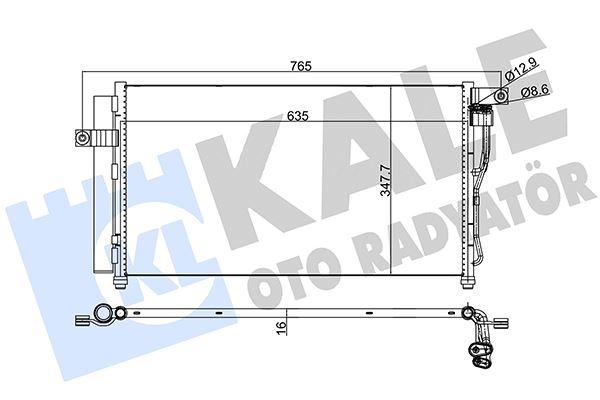 KLİMA RADYATÖRÜ (KONDENSER) HYUNDAI ACCENT ERA 1,4L 1,6L G4EE G4ED benzinli 06-10 (635x348x16)