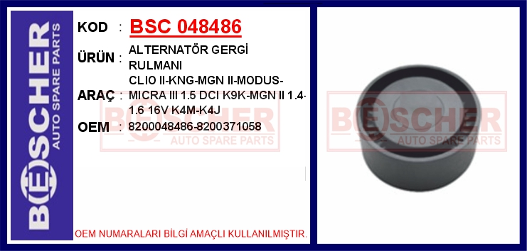 Alternatör Gergi Rulmanı