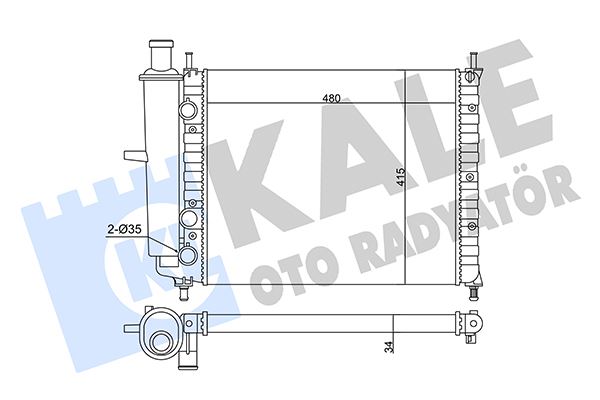 SU RADYATOR (MT) (MEKANIK) BRAVO (182) BRAVA MAREA 1.6 16V 95>04 AC (480X415X34)