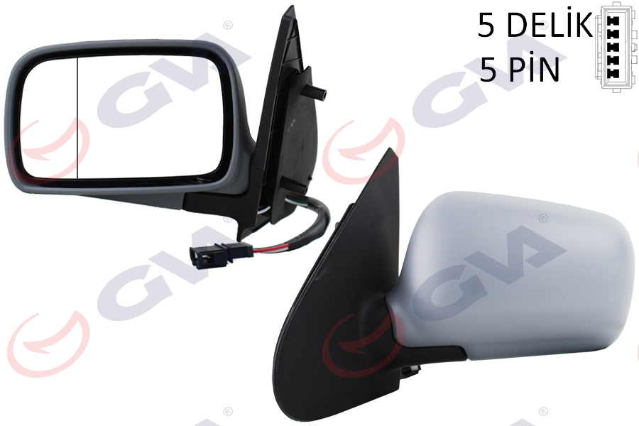 DIŞ DİKİZ AYNASI SOL POLO 94> ELEKTRİKLİ+ISITMALI+KONVEKS 5 FİŞ VM-184L