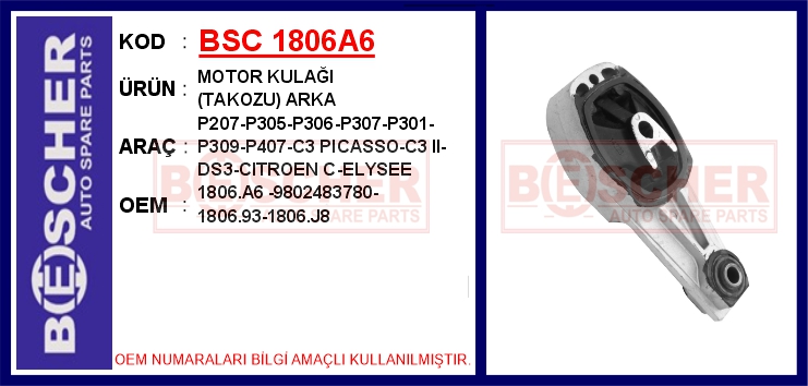 Motor Kulaği (Takozu) Arka P207-P305-P306-P307-P30...