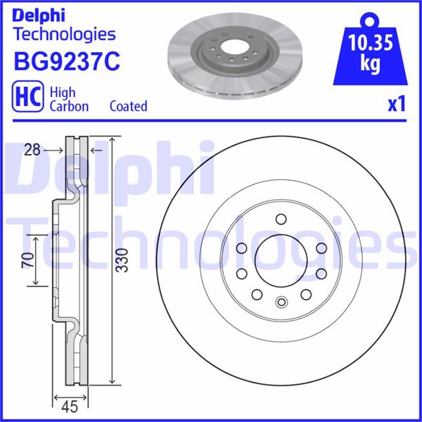 FREN DİSKİ (TEKLİ PAKET) - BOYALI. DELİKLİ ÖN OPEL CORSA 01/2015 >