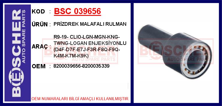 Prizdrek Malafali Rulman R9-19- Clio-lgn-mgn-kng-t...