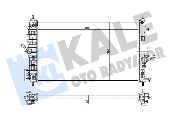 SU RADYATÖRÜ (BRAZING) OPEL INSIGNIA A 09>17 (OTOMATİK) 1.6 CDTI - 2.0 CDTI B16DTH-DTJ-B20DTH