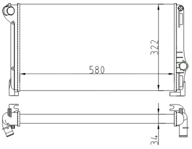 MOTOR SU RADYATORU BRAZING IDEA 04-> PUNTO 03-> 1.3 MULTIJET MANUEL SANZUMAN  580×298X26