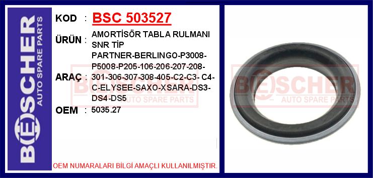Amortisör Üst Rulmanı P208-P2008-P301-C-ELYSEE 12=...