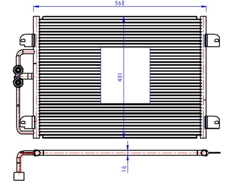 KLİMA KONDENSERİ MGN I-SCENIC I 1.4-1.6-2.0-1.9D (96-03) (565x391x16)