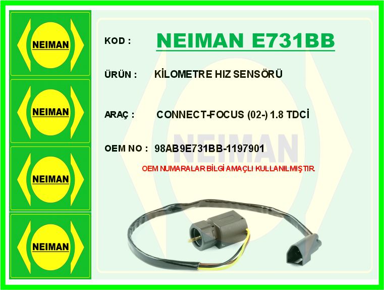 KILOMETRE HIZ SENSORU FORD TRANSIT CONNECT 03>14
