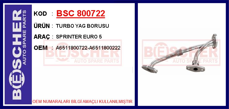 Turbosarj Yaglama Borusu