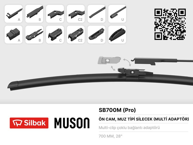 Silecek Süpürgesi Muz Tipi Grafitli 700mm 6 Aparat...