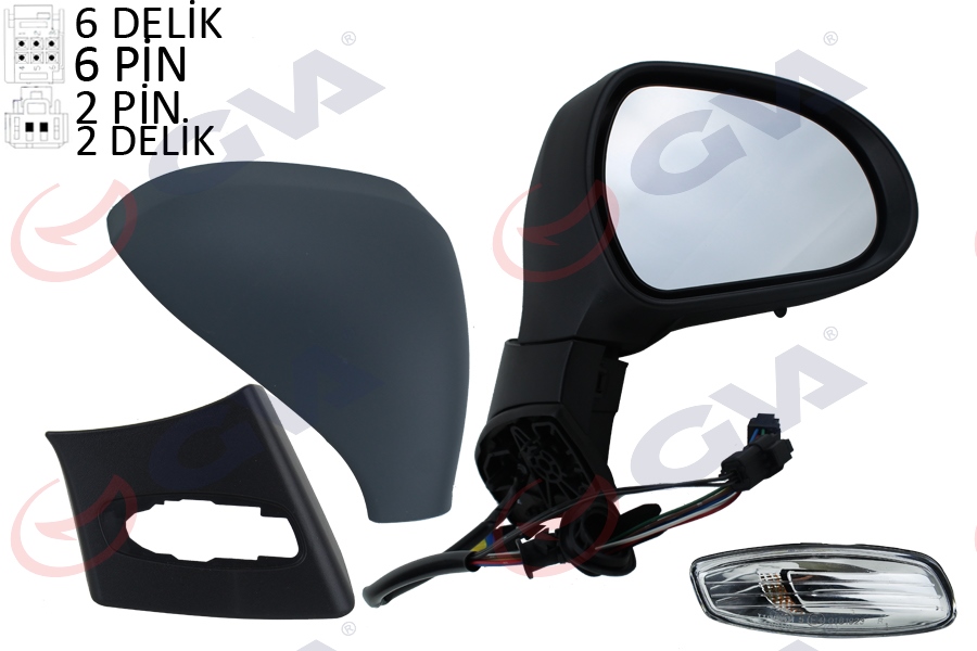 Dış Dikiz Aynası Sağ 308 07>ELEKTRİKLİ+ISITMALI...