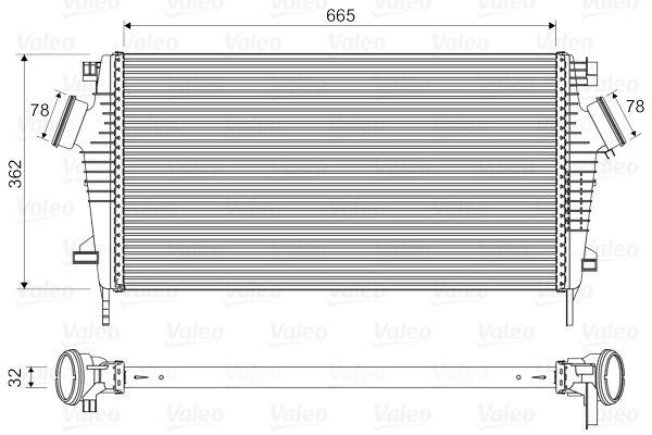TURBO RADYATÖRÜ (INTERCOOLER) INSIGNIA A 09>17 1.6 CDTI LET-DTH-DTJ 2.0 DTH-NFT-NHT-DTR (AL/PL/BRZ) 2.8 NET-NER (665x361.7x32)