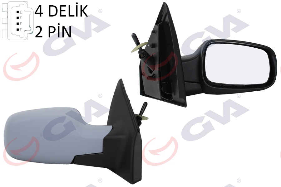 DIŞ DİKİZ AYNASI SAĞ RENAULT CLIO III 05> MEKANİK+SENSÖRLÜ+ASTARLI+KONVEKS 2 FİŞ VM-6136PSR