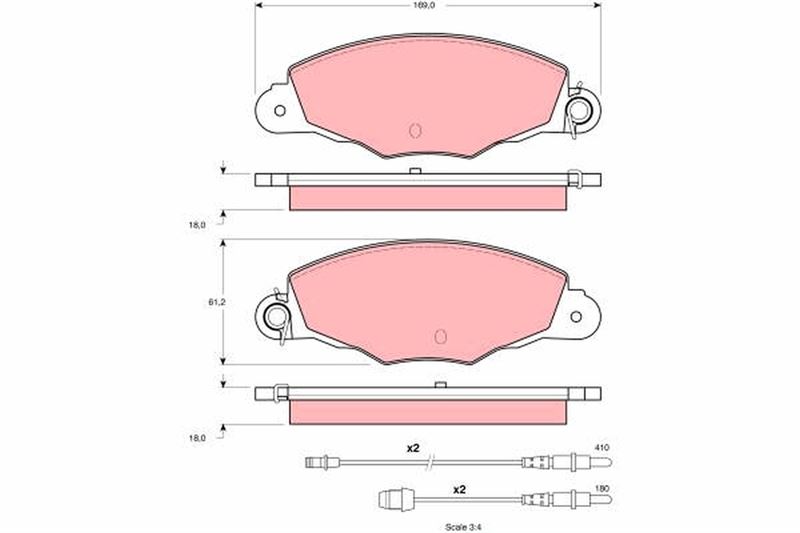 ÖN FREN BALATASI CITROEN XANTİA 2.0-3.0-1.9D-2.0D-2.1D 05-93-04-03 CITROEN XM 3.0-2.5D 08-94-
