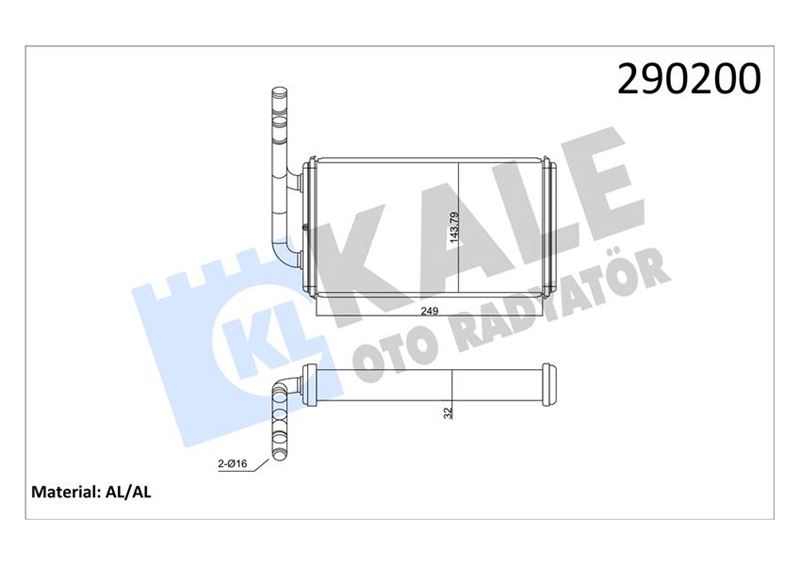 KALORİFER RADYATÖRÜ FORD TRANSİT 93> T12-T15 (ALÜMİNYUM)