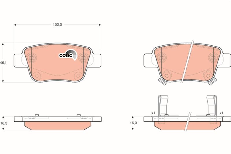 ARKA FREN BALATA TOYOTA AVENSIS 1,6L 3ZZFE VVTi ZZT250 03-08 / 2,0L 1AZ-FE 1AZFSE AZT250 03-08
