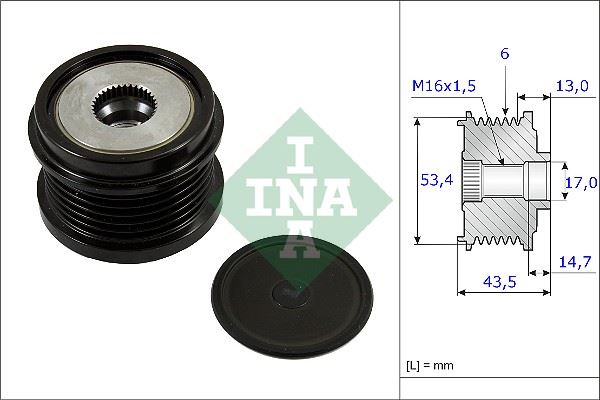 Alternatör Kasnağı (43.5mm) Cmax-fiesta Vi-focus I...
