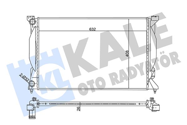 RADYATÖR AUDI A4 00-04=>08 A6 01-05 EXEO 08=> (AL/PL/BRZ) (632x408x26)