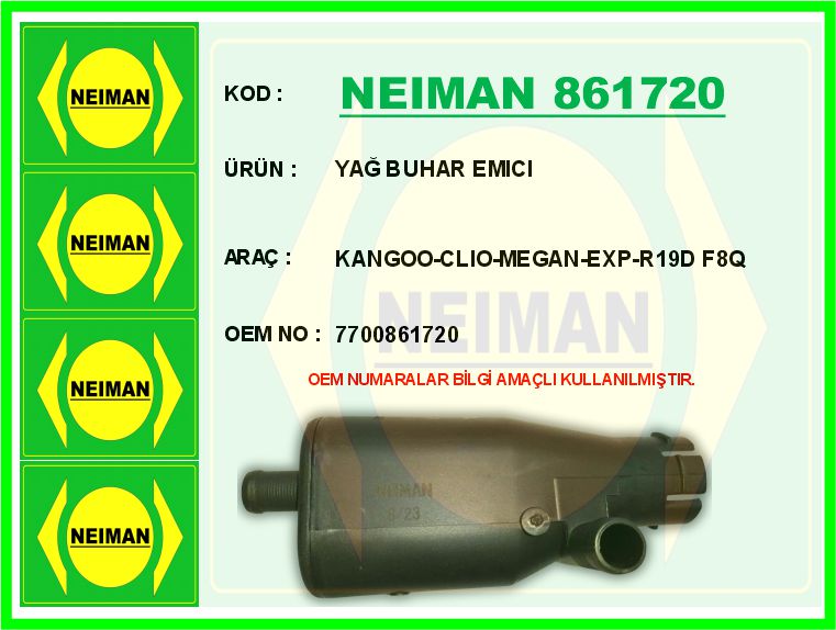 Yağ Buhar Emici KANGOO-CLIO-MEGAN-EXP-R19D F8Q