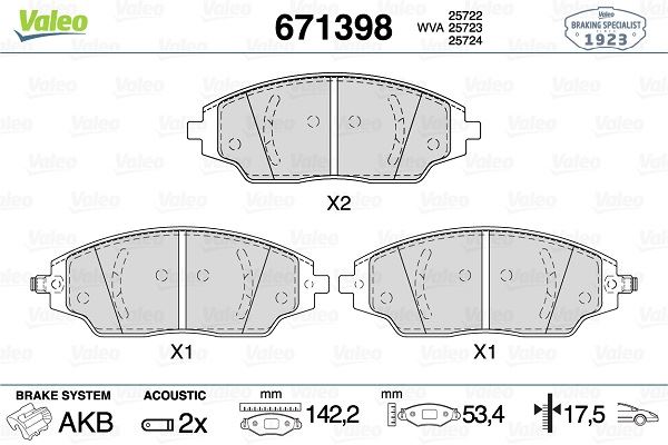 ÖN BALATA CHEVROLET AVEO SEDAN 1.2-1.4-1.6-1.3D 11=> AVEO HB 1.2-1.2 LPG-1.4-1.6-1.3 11=> (14 JANT)