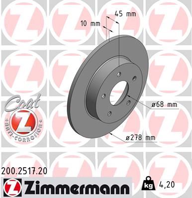 FREN DISKI ARKA 278MM NISSAN ALMERA PRIMERA P12 03>10